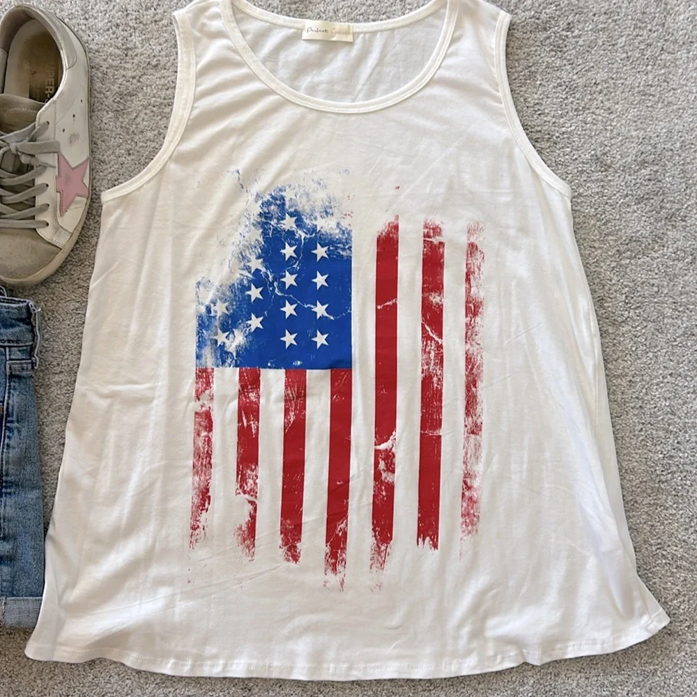American Flag Print Tank - Picture 3 of 8